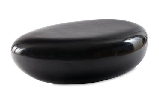 River Stone Cocktail Table, Gel Coat Black, SM by PHILLIPS COLLECTION