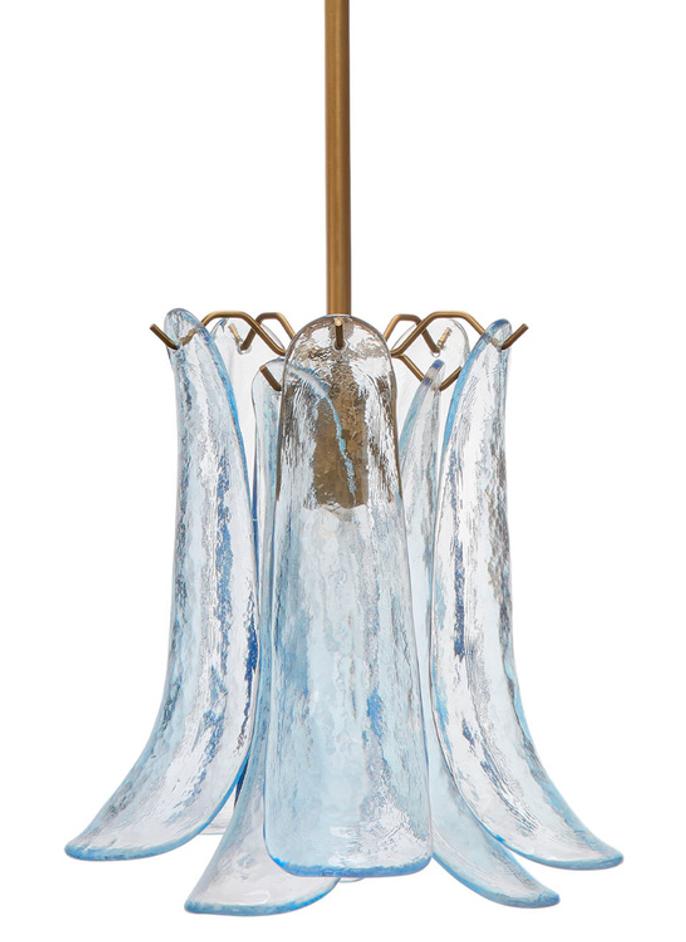 Cala 1-Light Blown Glass Pendant, Blue by Jamie Young