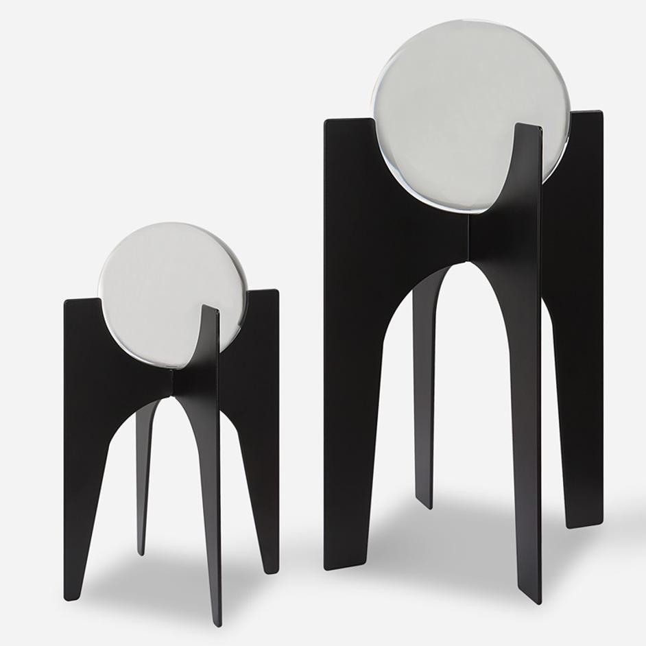 Ellianna Crystal Spheres On Black Base,  S/2 by Uttermost