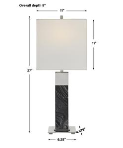 Pilaster Black Marble Table Lamp by Uttermost