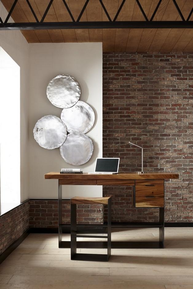 Iron Frame Bar Stool, Chamcha Wood, Natural by PHILLIPS COLLECTION