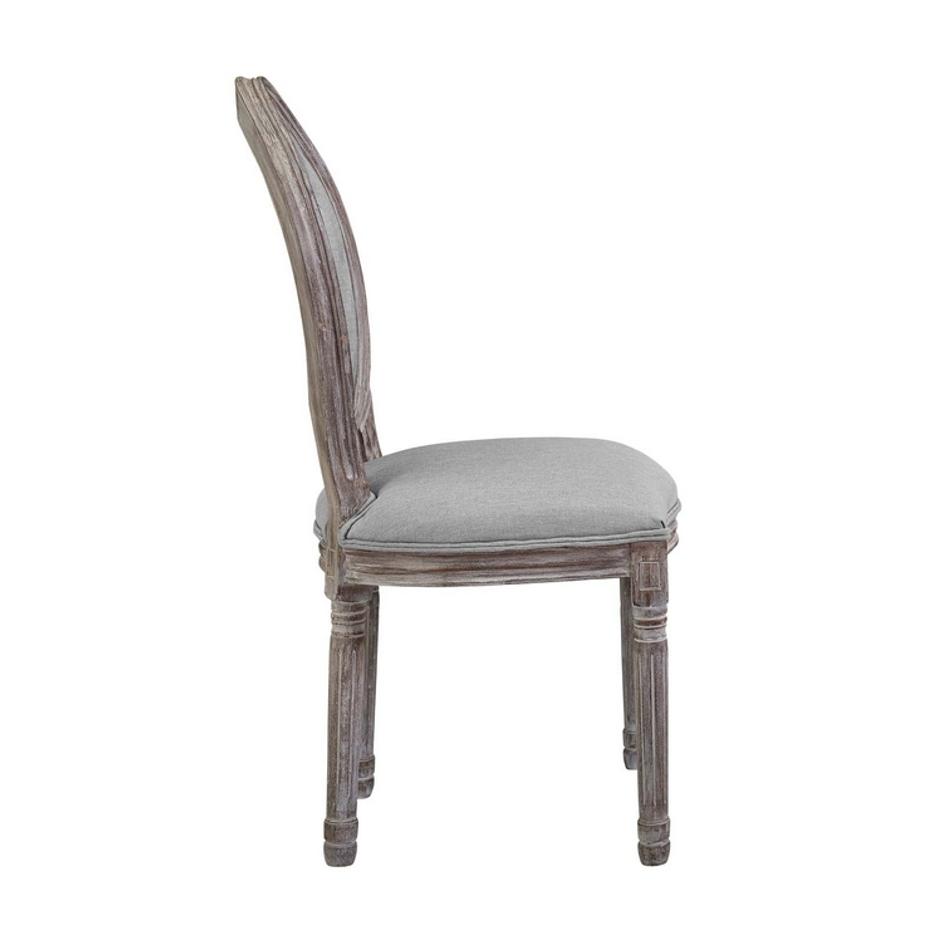 Seneca Vintage French Upholstered Fabric Dining Side Chair In Light Gray by Modway Furniture