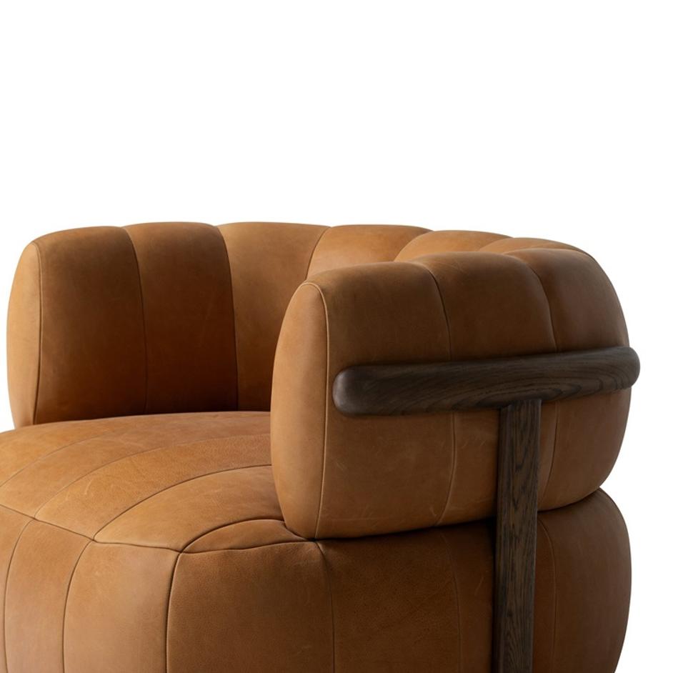 Doss Swivel Chair In Terra Brown Oak by Four Hands