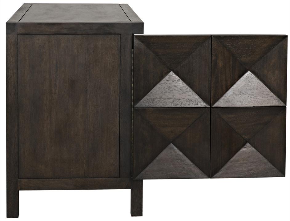Quadrant Ebony Walnut 2-Door Sideboard by Noir Furniture