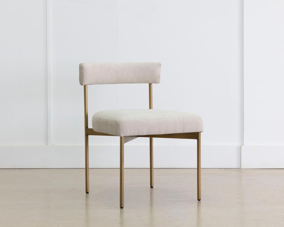 SENECA DINING CHAIR - ANTIQUE BRASS - DANNY IVORY by Sunpan