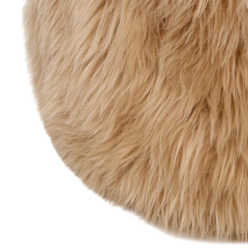 Lalo Lambskin Pouf In Beige Lambskin by Four Hands