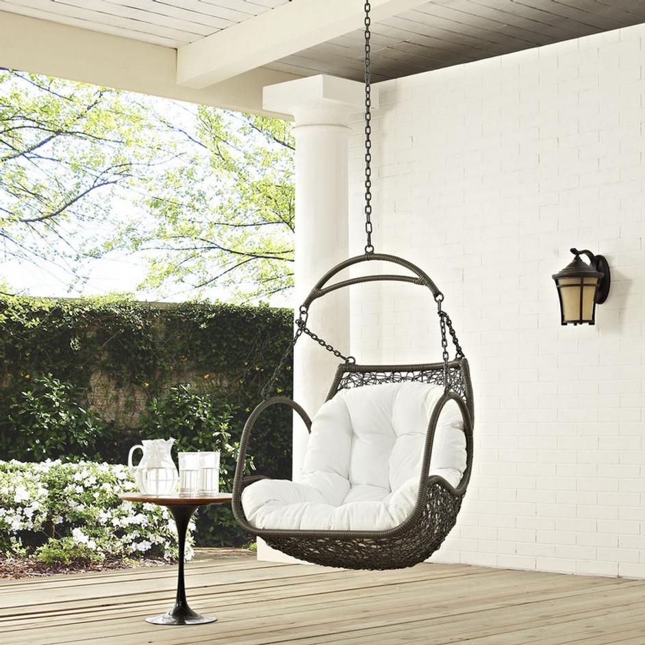 Grove Outdoor Patio Swing Chair Without Stand In White by Modway Furniture