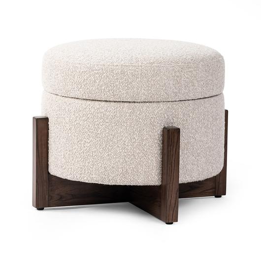Esben Storage Ottoman In 25" In Sattley Fog by FOUR HANDS