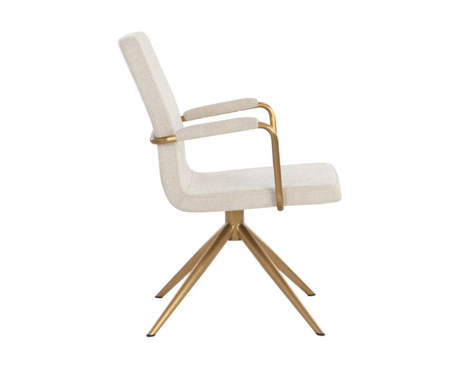 HILDA SWIVEL DINING ARMCHAIR - CHACHA CREAM by Sunpan