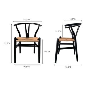 VENTANA DINING CHAIR BLACK AND NATURAL-M2 by Moes Home