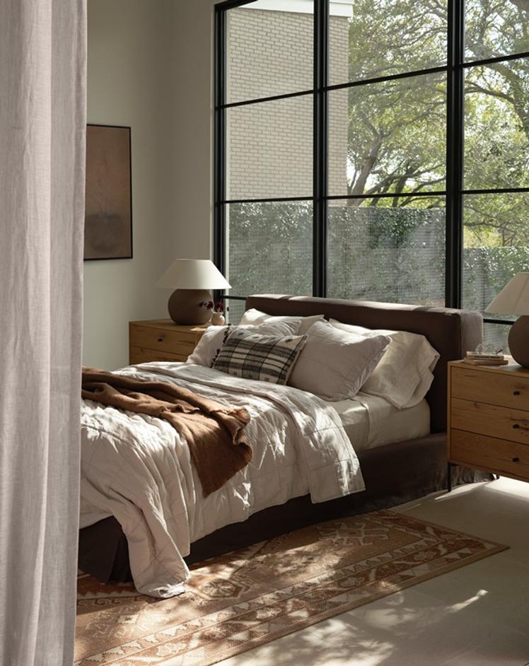 Aidan Queen Slipcover Bed - Brussels Coffee by Four Hands