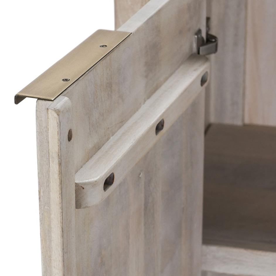 Ledro Mango Wood 4Dr Cabinet White Wash by Classic Home