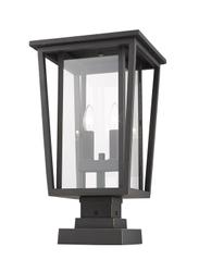 Seoul 2 Light Outdoor Pier Mounted Fixture in Oil Rubbed Bronze Finish by Z-Lite