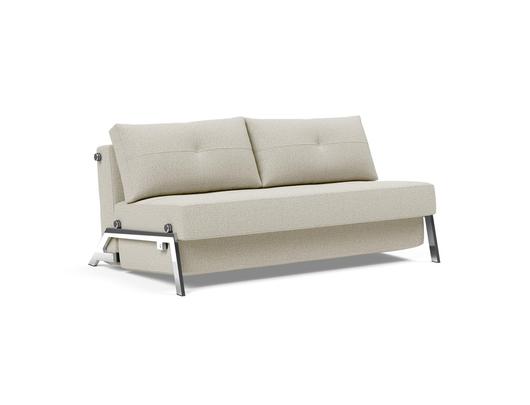 CUBED QUEEN SOFA BED in MIXED DANCE NATURAL FABRIC WITH Chrome legs 527 by INNOVATION USA