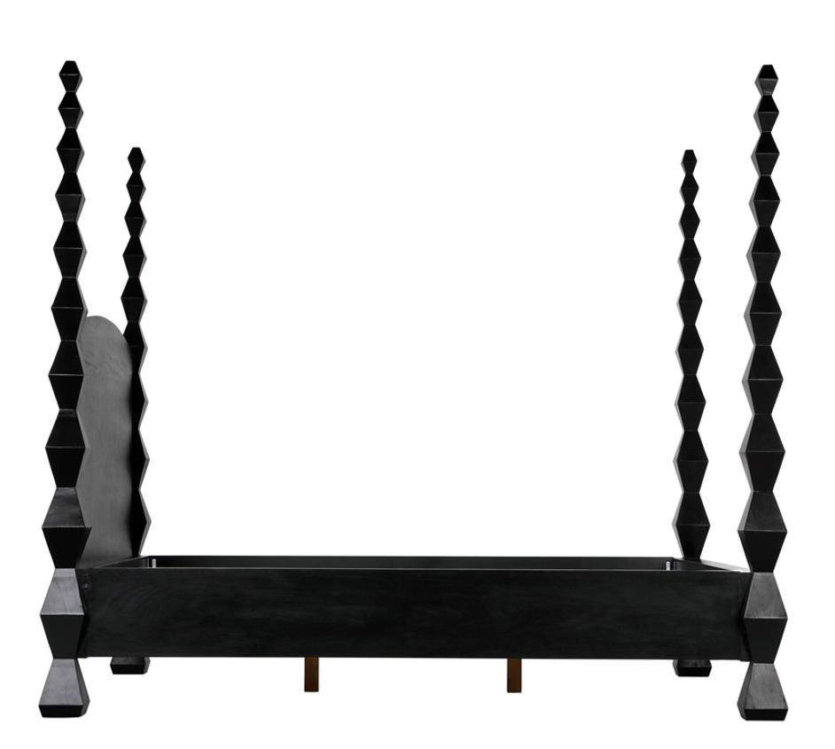 Brancusi Bed, Queen, Hand Rubbed Black by Noir Furniture