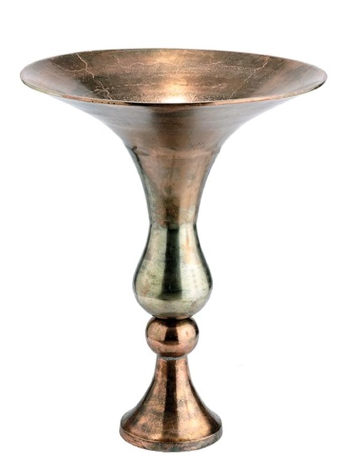 Aluminum Vase Raw Oxydised Copper Finish by BIDK Home