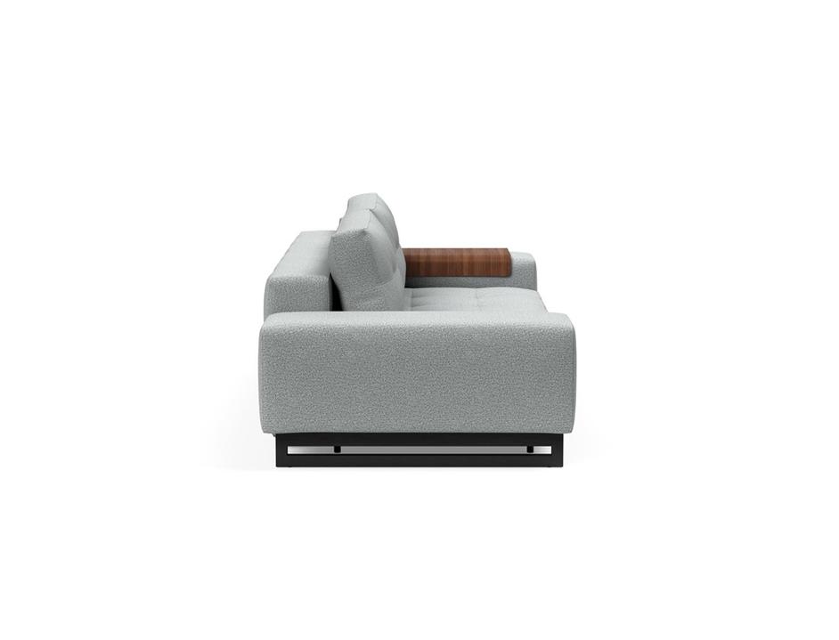 GRAND D.E.L. SLEEPER SOFA in MELANGE GREY FABRIC WITH Black wood LEGS 538 by INNOVATION USA