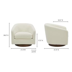 OSCY SWIVEL CHAIR VEGAN SHEARLING WHITE by Moes Home