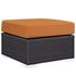 Minerva Outdoor Patio Fabric Square Ottoman In Espresso Orange by Modway Furniture