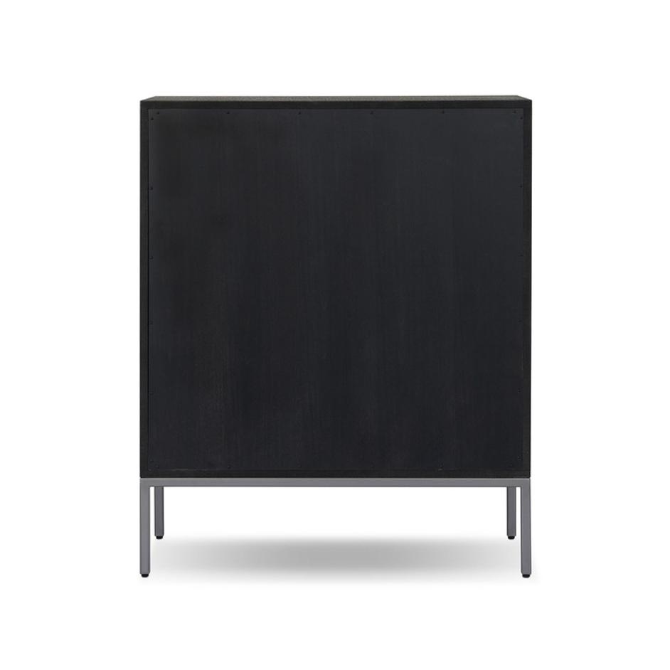 Cressida Bar Cabinet - Black Linen by Four Hands