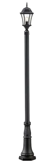 Wakefield Outdoor Post Light in Black Finish by Z-Lite