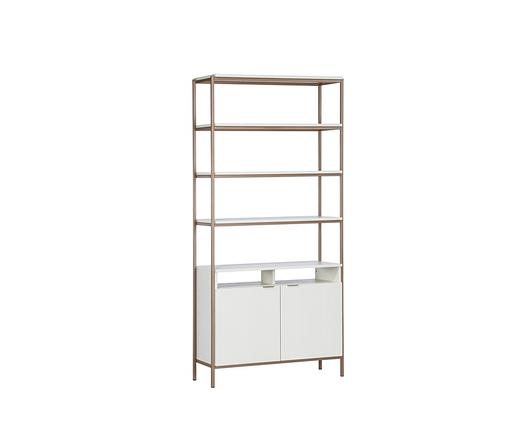 Ambrose Modular Bookcase - Large - Champagne Gold - Cream by Sunpan