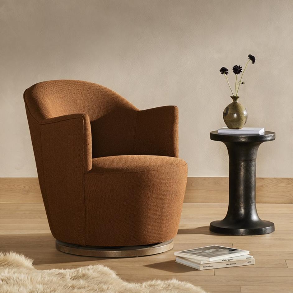 Aurora Swivel Chair In Patton Burnish by FOUR HANDS
