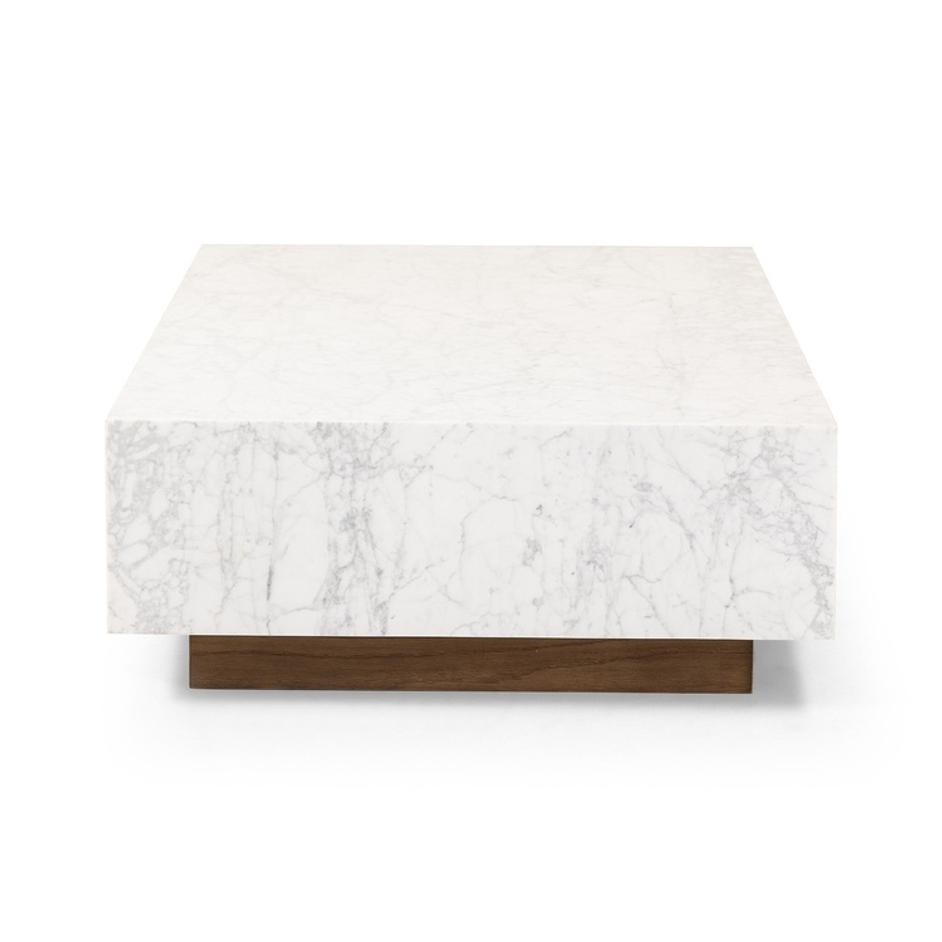Masera Marble Coffee Table - White Carrara Marble by Four Hands