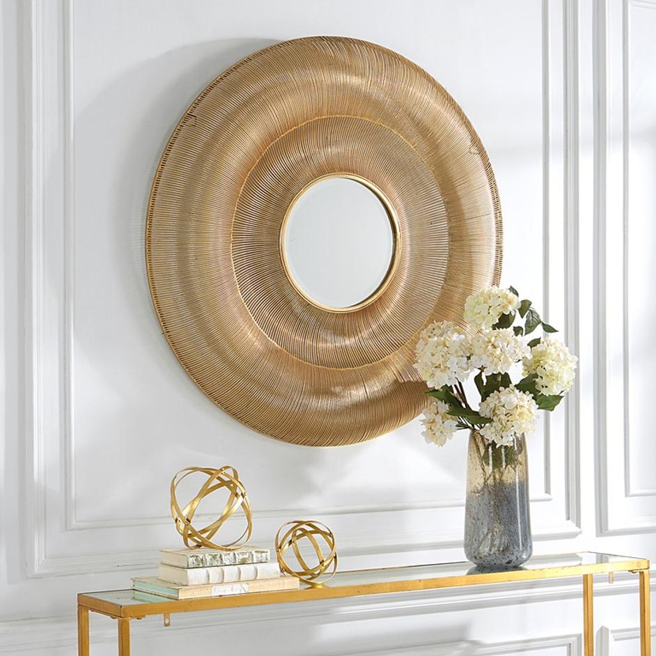 Bauble Round Gold Mirror by Uttermost