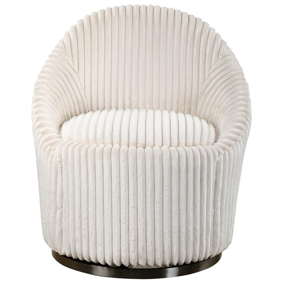 Crue White Swivel Chair by Uttermost