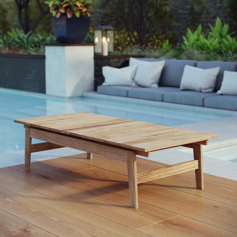 Longboat Outdoor Patio Teak Coffee Table In Natural by Modway Furniture