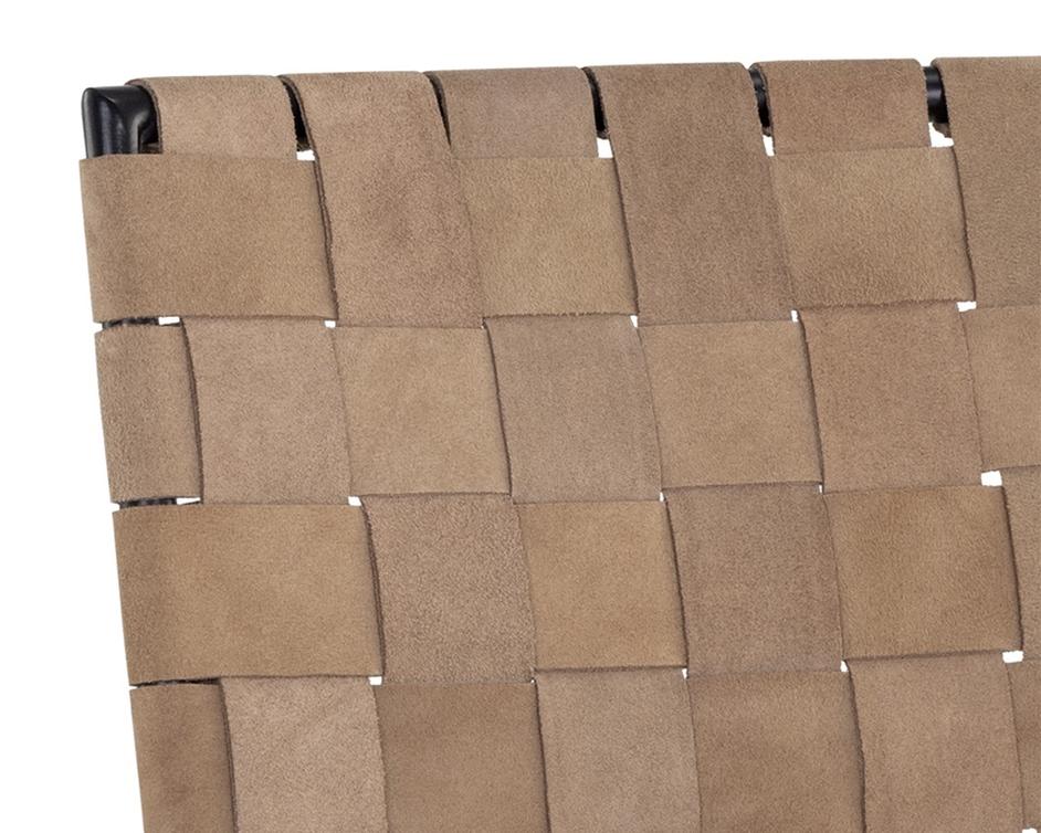 Omari Dining Chair - Black - Light Tan Leather by Sunpan