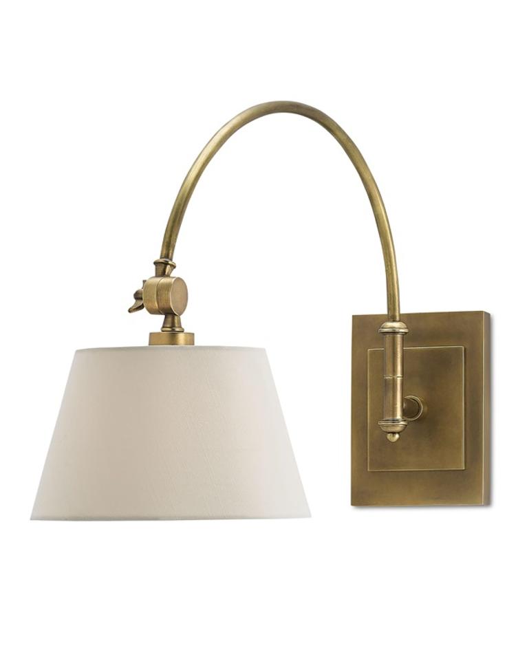 Ashby Swing-Arm Sconce In Antique Brass by Currey & Company