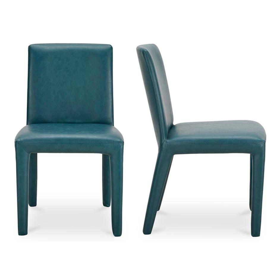 Monte Dining Chair Teal Vegan Leather - Set Of Two by Moes Home