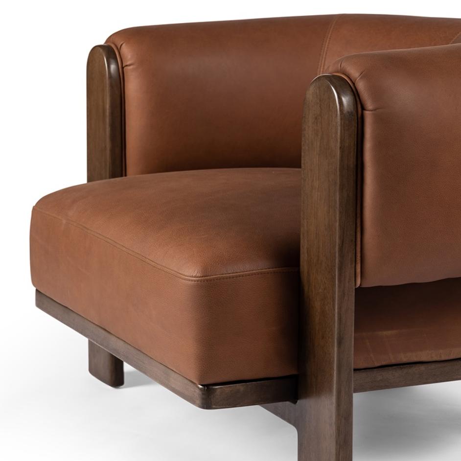 Ira Chair In Brickhouse Cognac by FOUR HANDS