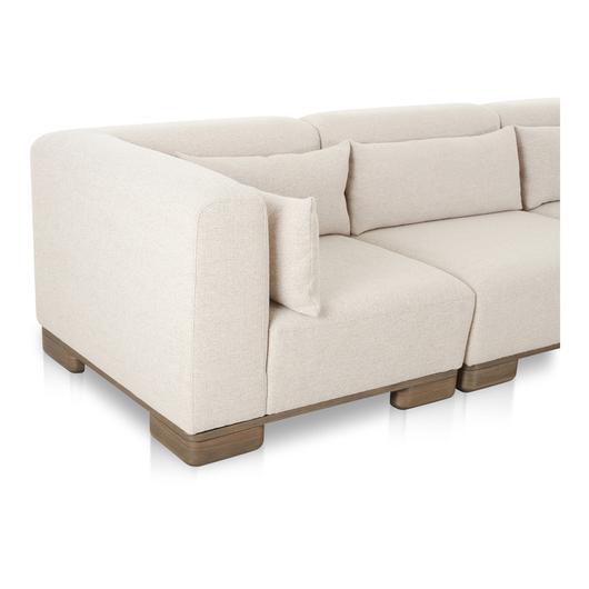 June Classic L-Shaped Modular Sectional Oatmeal by Moes Home