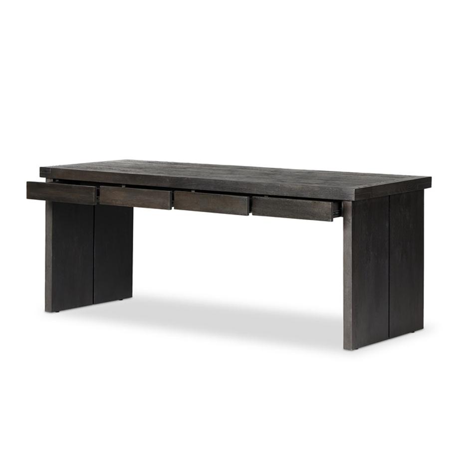 Warby Desk in Worn Black Veneer by FOUR HANDS