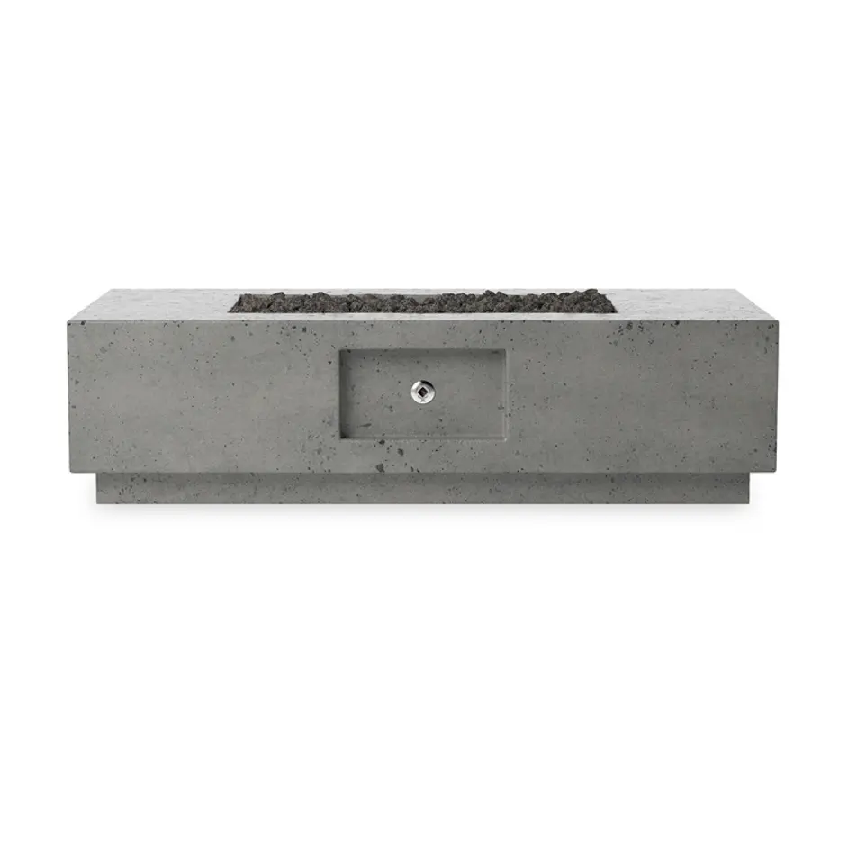 Kenton Outdoor Fire Table In Pewter Concrete by Four Hands