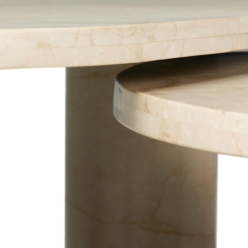 Zion Coffee Table Set - Cream Marble by Four Hands