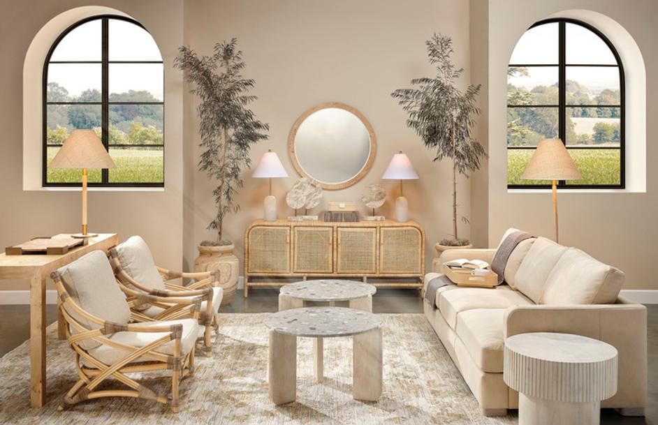 Holt Alabaster Table Lamp with Linen Shade by Jamie Young