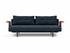 RECAST PLUS SOFABED W/ARMS in NIST BLUE FABRIC WITH Dark wood LEGS 515 by INNOVATION USA