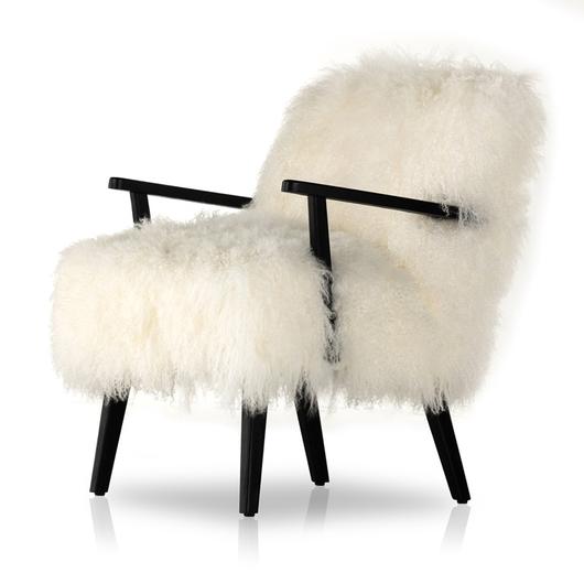 Ashland Armchair In Mongolia Cream Fur by FOUR HANDS
