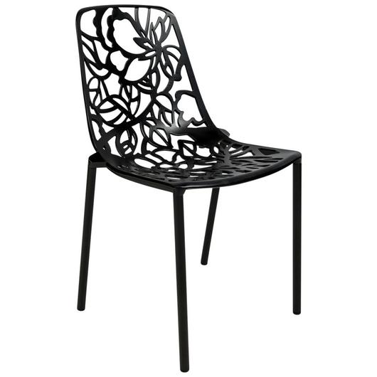 ORO ALUMINUM CHAIR (ARMLESS) - BLACK by LeisureMod