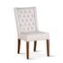 Lara Off-White Linen Dining Chair with Natural Teak Legs by Home Trends & Design
