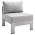 Nantucket Sunbrella® Fabric Aluminum Outdoor Patio Armless Chair In Silver Gray by Modway Furniture