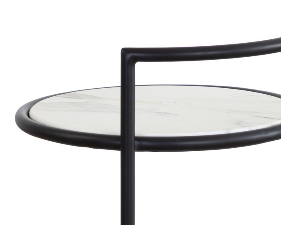 PARGA END TABLE - BLACK - MARBLE LOOK by Sunpan