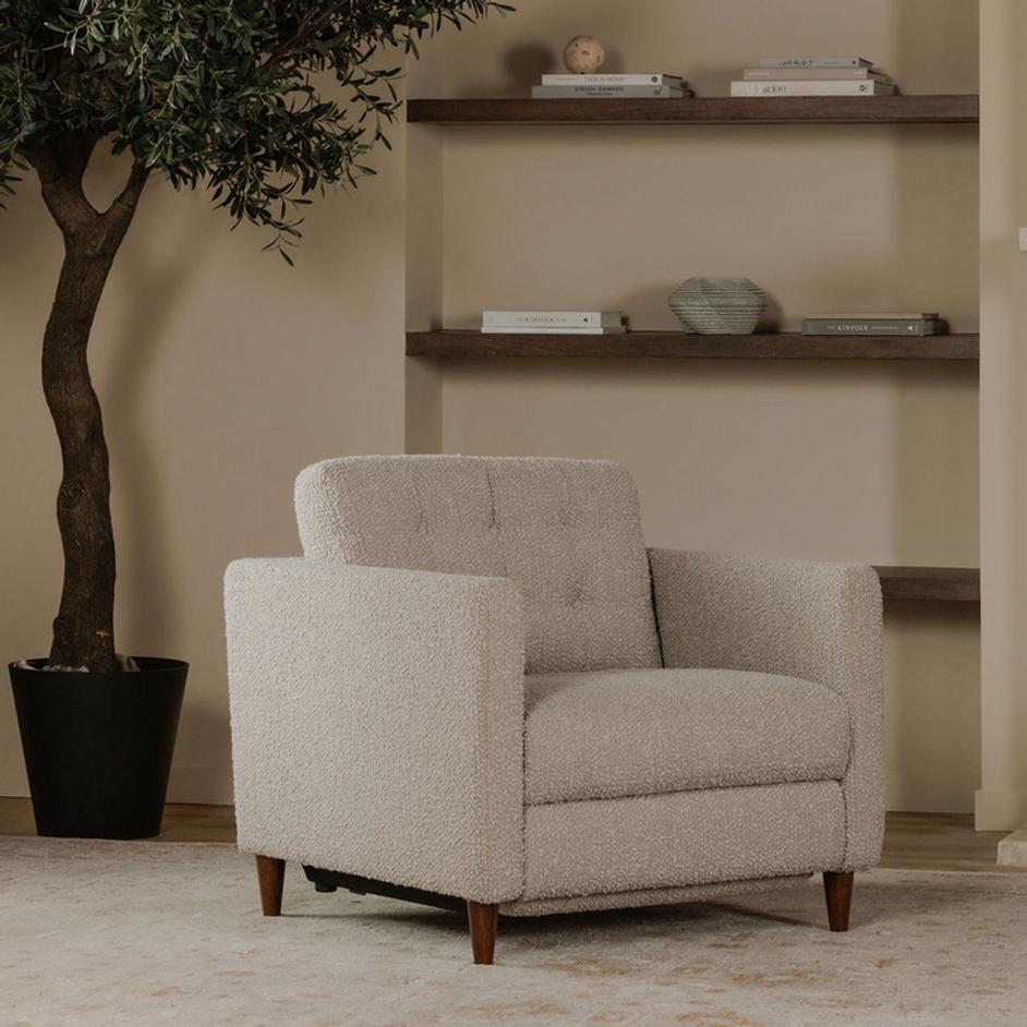 Bridgers Power Recliner Chair Warm Grey by Moes Home