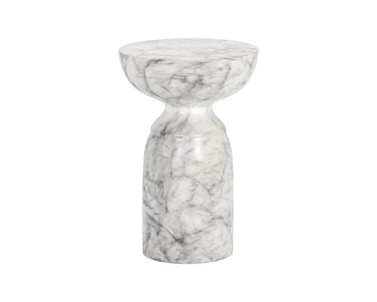Goya End Table - Marble Look - White by Sunpan