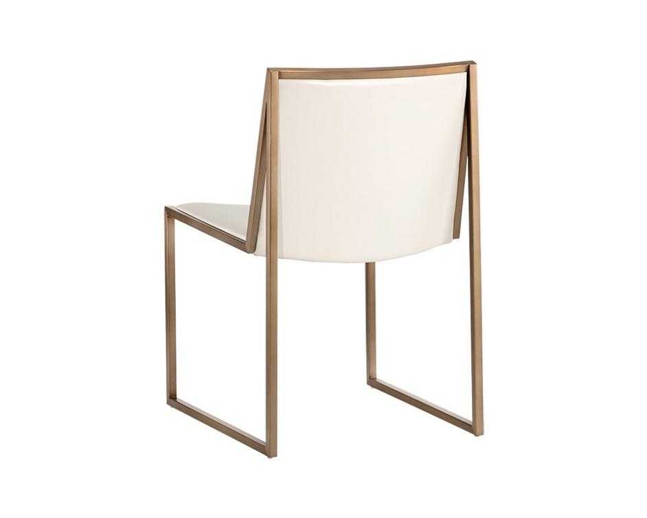 Blair Dining Chair - Antique Brass - Castillo Cream by Sunpan