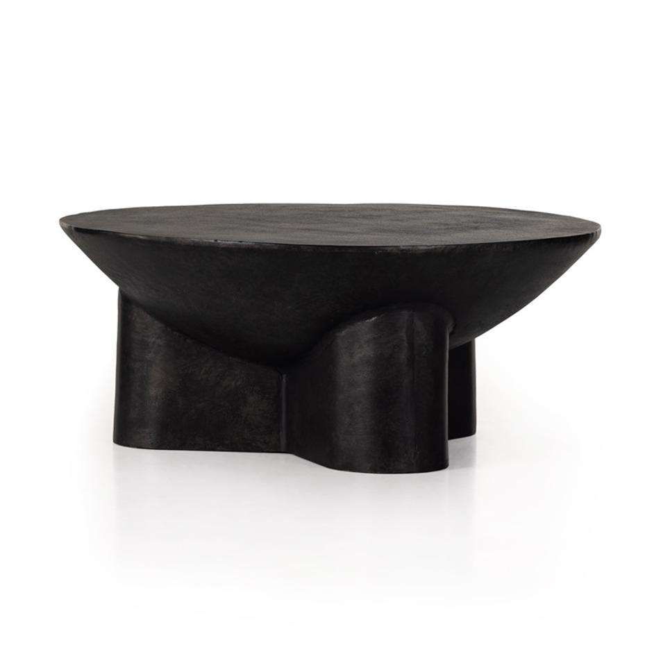 Sante 36" Coffee Table In Raw Black by FOUR HANDS